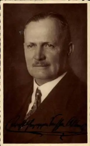 Foto Ak Ernst II von Sachsen Altenburg, Portrait, Autogramm, Schloss Fröhliche Wiederkunft 1932