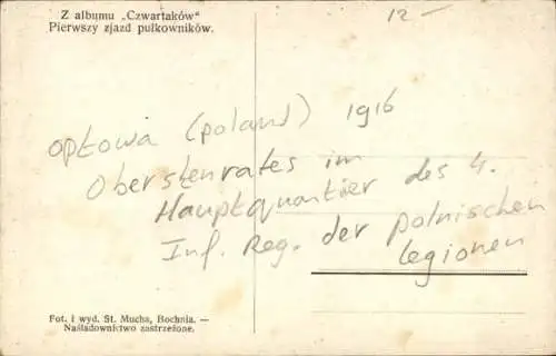 Ak Polen, Oberstenrat im Hauptquartier des 4. Inf. Rgt. der polnischen Legionen, I WK