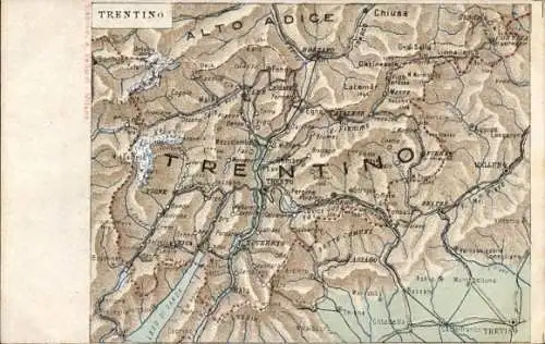 Landkarten Ak Trentino Italien, Alto Adige, Chiusa