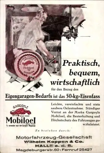 Ak Halle an der Saale, Werbung, Motorfahrzeug-Gesellschaft, Wilhelm Koppen & Co.