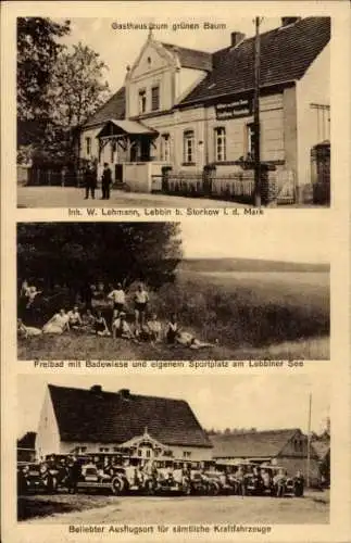 Ak Lebbin Markgrafpieske Spreenhagen in Brandenburg, Gasthaus zum grünen Baum