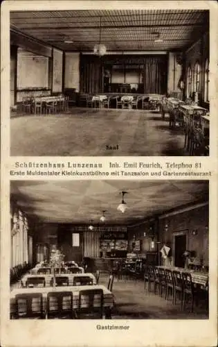 Ak Lunzenau in Sachsen, Schützenhaus, Gastzimmer, Saal