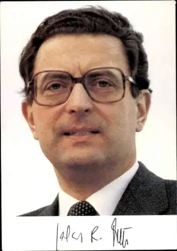 Foto Portrait Politiker Gerhardt R. Baum, FDP, MdB, Autogramm