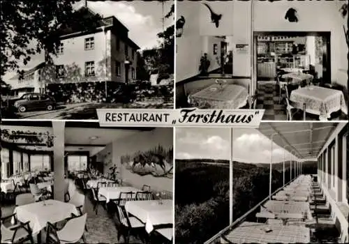 Ak Werdohl im Sauerland, Lüdenscheid, Restaurant Forsthaus, Terrasse, Gastraum