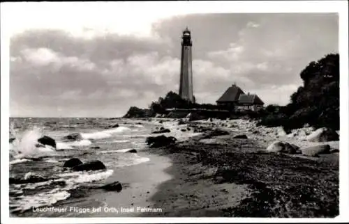 Ak Orth Insel Fehmarn, Leuchtturm Flügge