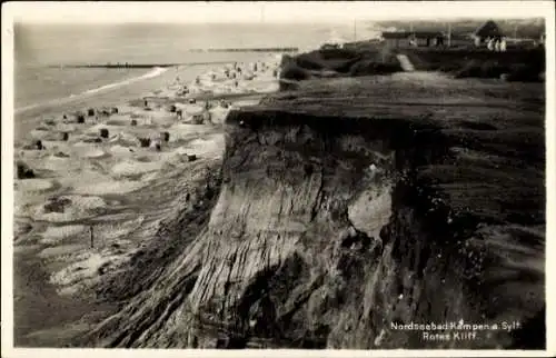 Ak Kampen auf Sylt, Rotes Kliff, Strand