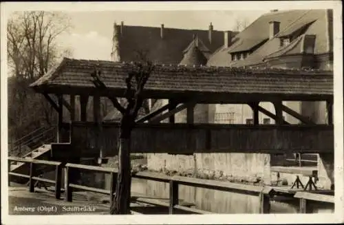 Ak Amberg in der Oberpfalz Bayern, Schiffbrücke