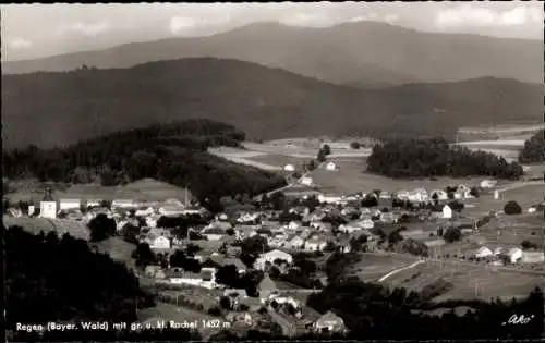 Ak Regen im Bayerischen Wald, großer Rachel, kleiner Rachel, Panorama