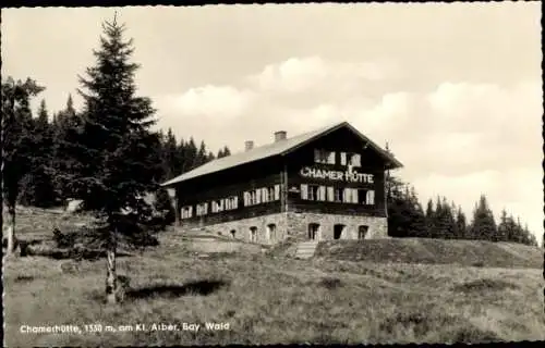 Ak Bodenmais in Niederbayern, kleiner Arber, Chamerhütte, Chamer Hütte