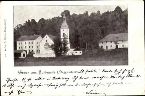 Ak Halbmeile Deggendorf im Bayerischen Wald Niederbayern, Teilansicht