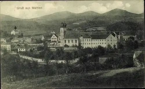 Ak Metten an der Donau Niederbayern, Gesamtansicht