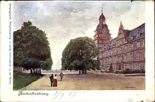 Ak Aschaffenburg in Unterfranken, Teilansicht