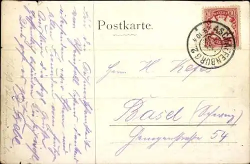 Ak Aschaffenburg in Unterfranken, Teilansicht