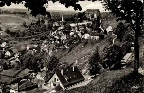 Ak Pottenstein in Oberfranken, Teilansicht, Burg Pottenstein,