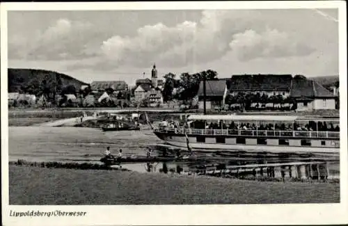 Ak Lippoldsberg Bodenfelde Weser, Fähre, Gasthaus Anker