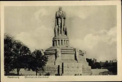 Ak Hamburg Mitte St. Pauli, Bismarck Denkmal