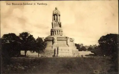 Ak Hamburg Mitte St. Pauli, Bismarck Denkmal