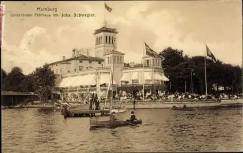 Ak Hamburg Nord Uhlenhorst, Uhlenhorster Fährhaus, Boote