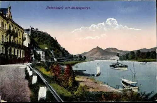 Ak Rolandseck Remagen am Rhein, Siebengebirge, Boote