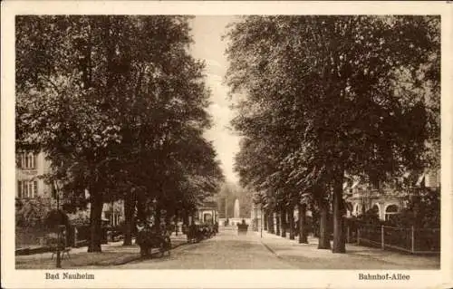 Ak Bad Nauheim in Hessen, Bahnhof-Allee