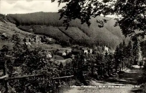 Ak Manebach Ilmenau in Thüringen, Blick von Helenchens Ruh, Gesamtansicht