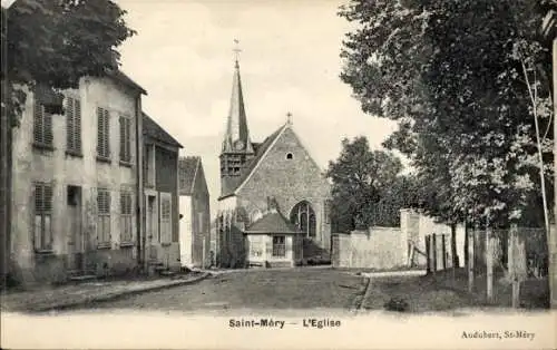 Ak Saint Méry Seine et Marne, Kirche