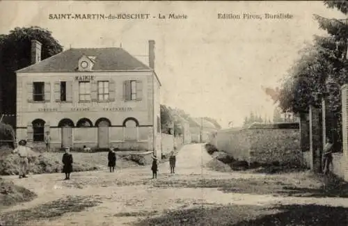 Ak Saint-Martin-du-Boschet Seine-et-Marne, Das Rathaus