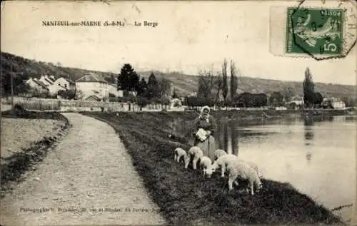 Ak Nanteuil sur Marne Seine et Marne, La Berge