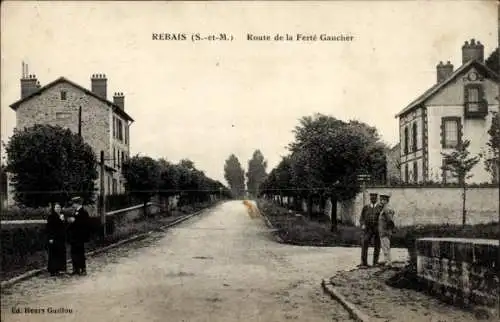 Ak Rebais Seine et Marne, Route de la Ferte Gaucher