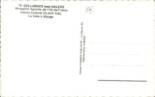 Ak Collonges sous Salève Haute Savoie, Mutualite Agricole de l'Ille-de-France, Kulturzentrum