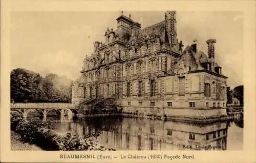 Ak Beaumesnil Eure, Chateau, Facade Nord