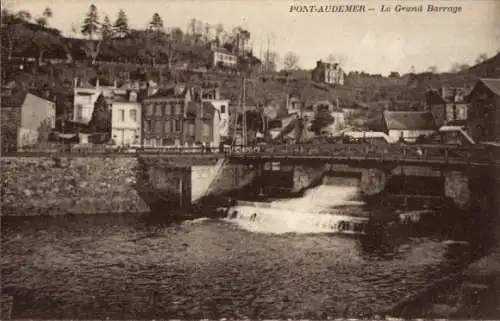 Ak Pont Audemer Eure, Grand Barrage