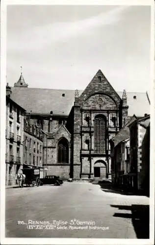 Ak Rennes Ille et Vilaine, Eglise St. Germain, Monument historique