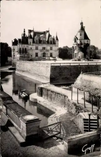 Ak Chenonceau Indre et Loire, Les Douves, la Tour des Marques, Schloss