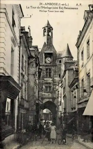 Ak Amboise Indre et Loire, Uhrenturm, Ostseite