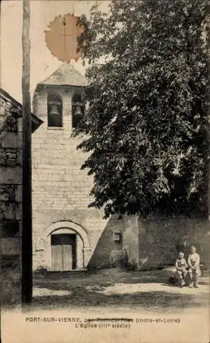 Ak Port sur Vienne Indre et Loire, Kirche