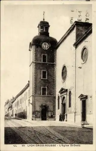 Ak Lyon-Croix-Rousse Rhône, Kirche St. Denis