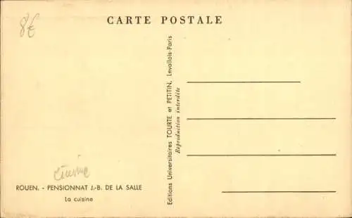 Ak Rouen Seine Maritime, Pensionnat J.-B. de la Salle, Küche