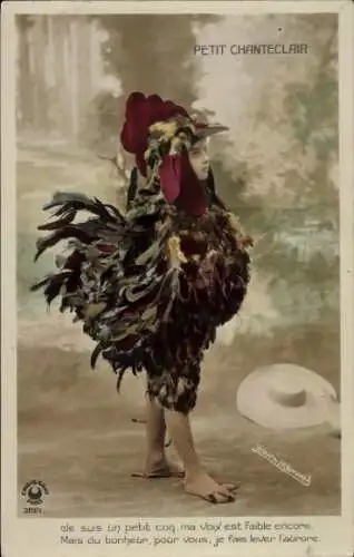 Ak Petit Chanteclair, Kind verkleidet als Hahn