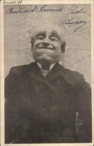 Ak Karikatur von einem Mann, Grimasse