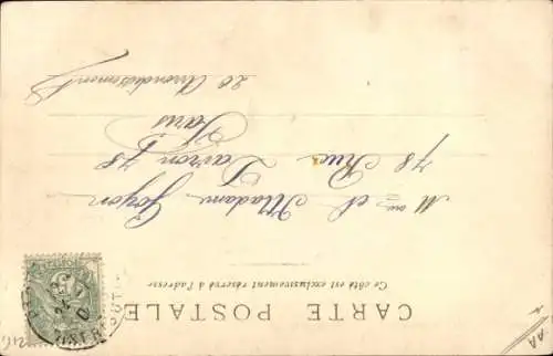 Ak Karikatur von einem Mann, Grimasse