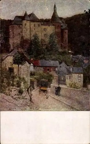 Künstler Ak Lessing, Clervaux Clerf Luxemburg, Burg Clervaux