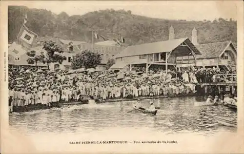 Ak Saint Pierre Martinique, Mautic Festival vom 14. Juli