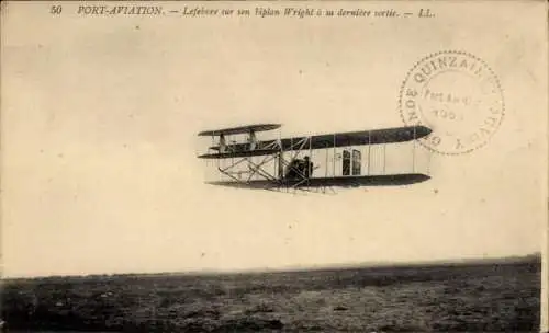 Ak Nos Aéroplanes, Wilbur Wrights Flugzeug im Flug