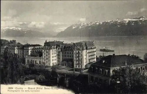 Ak Ouchy Lausanne Kanton Waadt, Grand Hotel Beau Rivage