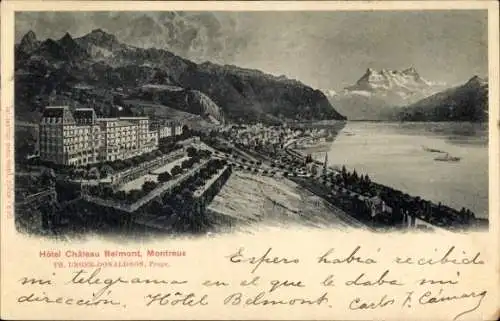 Ak Montreux Kanton Waadt Schweiz, Hotel Château Belmont