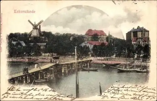 Ak Ostseebad Eckernförde, Hafen, Windmühle