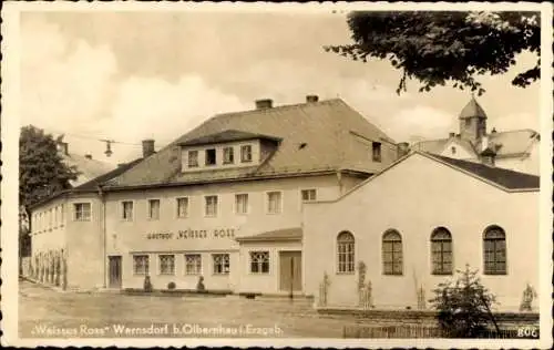 Ak Wernsdorf Pockau Erzgebirgskreis, Gasthaus Weißes Ross, Inh. Bruno Hübler