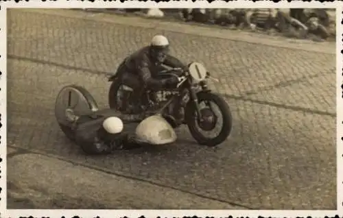 Foto Motorradrennen, Fritz Bagge und Kurt Schönherr, BMW 750