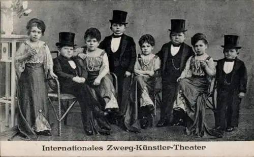 Ak Internationales Zwerg-Künstler-Theater, Liliputaner